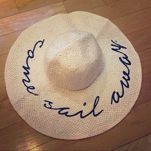 A&F Floppy Straw Wide Brim Circle Beach Hat